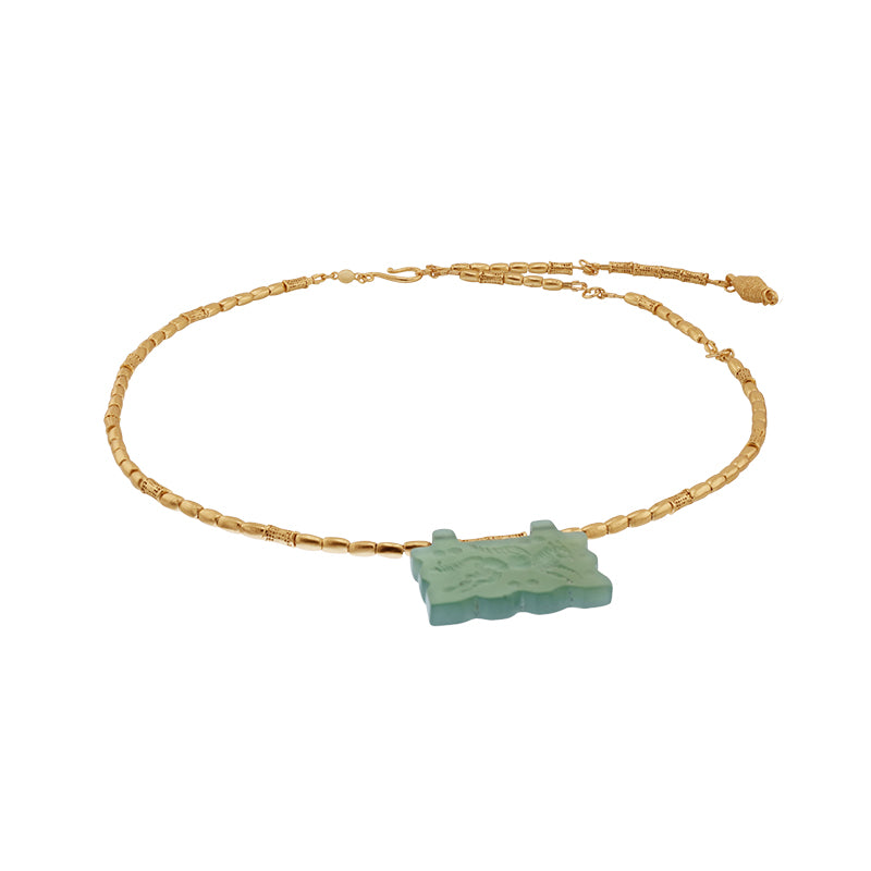 Nanshe Necklace in Jade - 18K Gold Plated