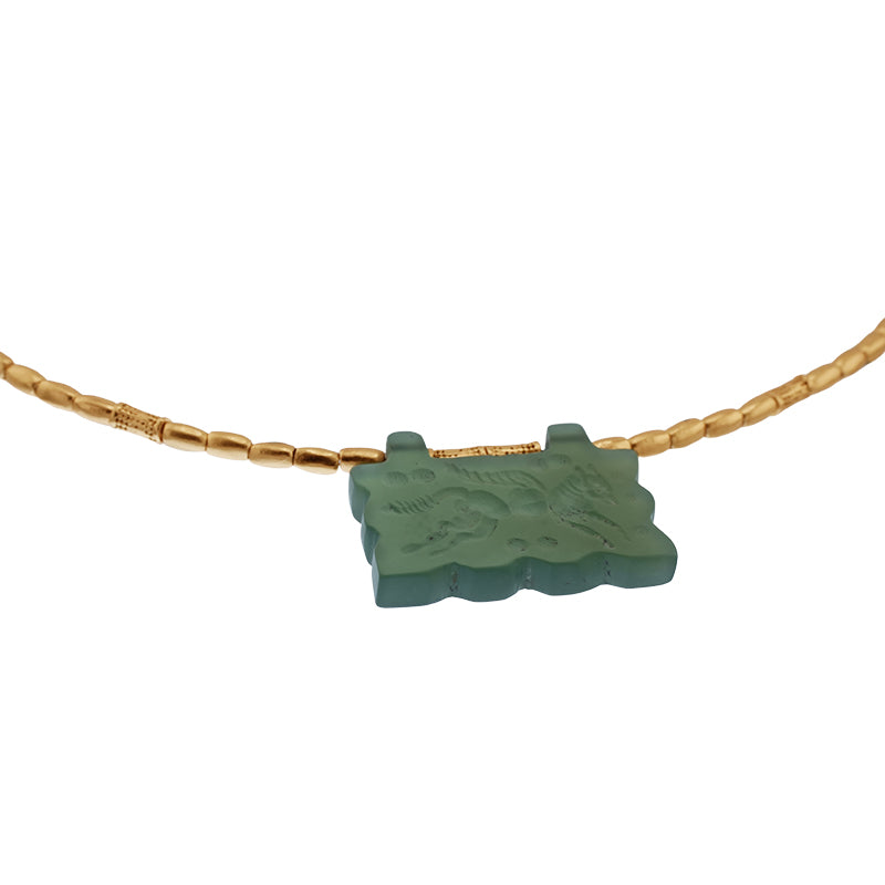 Nanshe Necklace in Jade - 18K Gold Plated