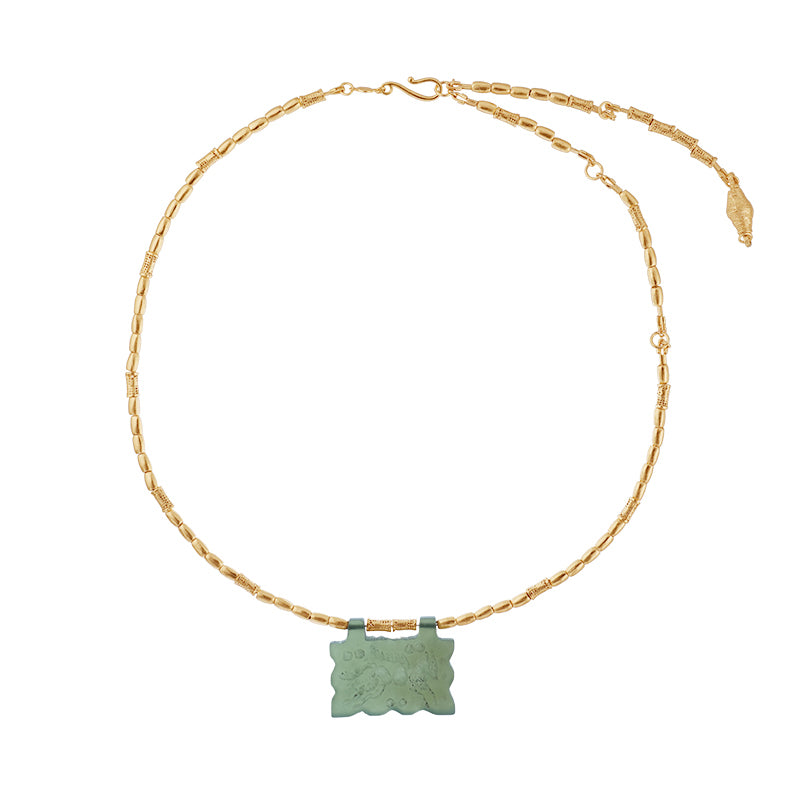 Nanshe Necklace in Jade - 18K Gold Plated