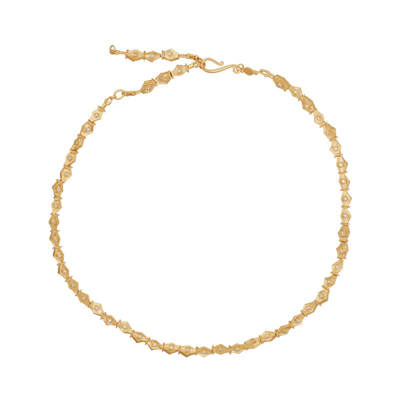 Suen Necklace in Zircon- 18K Gold Plated