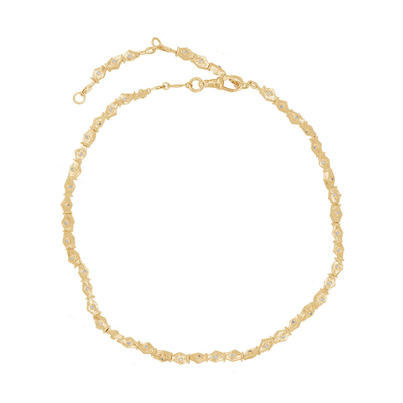 Suen Necklace in Zircon- 18K Gold Plated