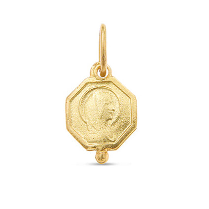 Blessed Mother Charm Pendant - Solid Gold