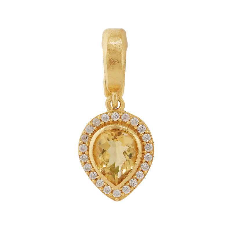 Columbia Charm Pendant in Citrine - 18K Gold Plated