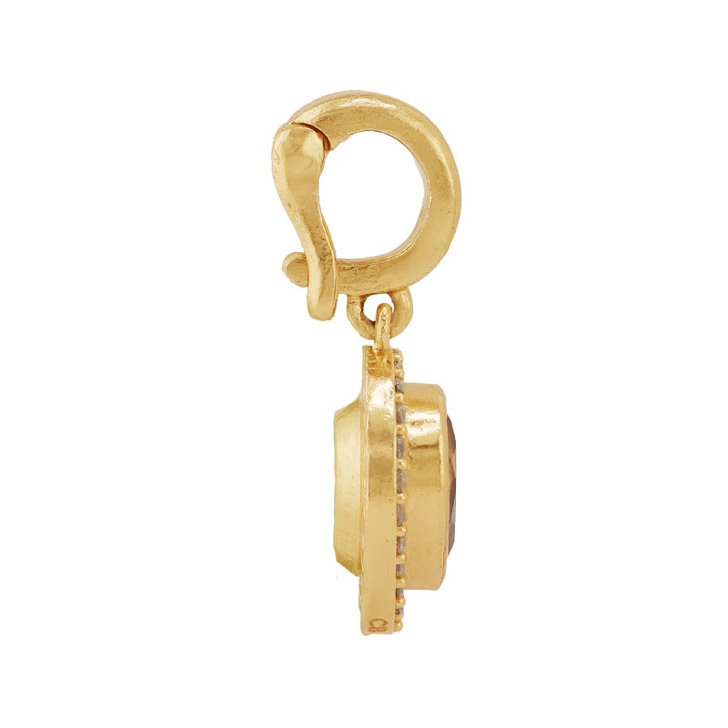 Columbia Charm Pendant in Citrine - 18K Gold Plated