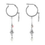 Jeanne Earrings with Garnet - Sterling Silver