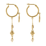 Jeanne Earrings with Garnet - 18K Gold Plated