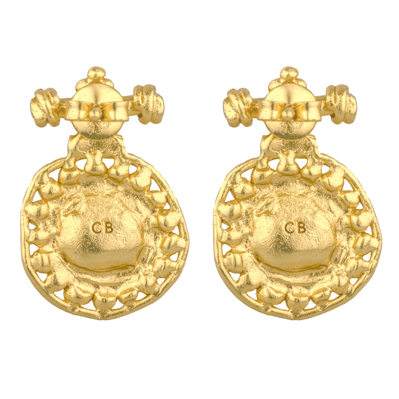 Gorgoneion Akritis Earrings - 18K Gold Plated