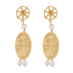Carro Maxima Earrings with Garnet, Jade and Pearl - 18K Gold Plated