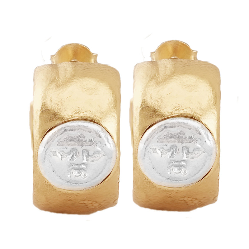 Gorgoneion Seal Hoops - 24K Vermeil