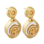 Utu Drop Earrings in Citrine - 18K Gold Plated