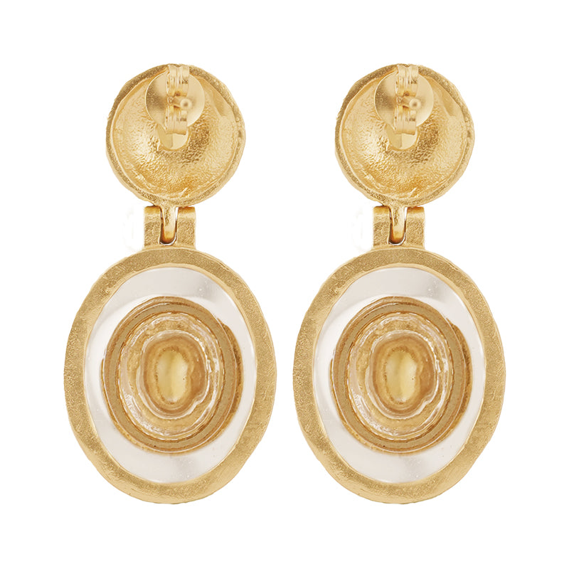 Utu Drop Earrings in Citrine - 18K Gold Plated