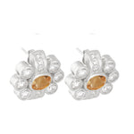 Ki Stud Earrings in Citrine - Sterling Silver