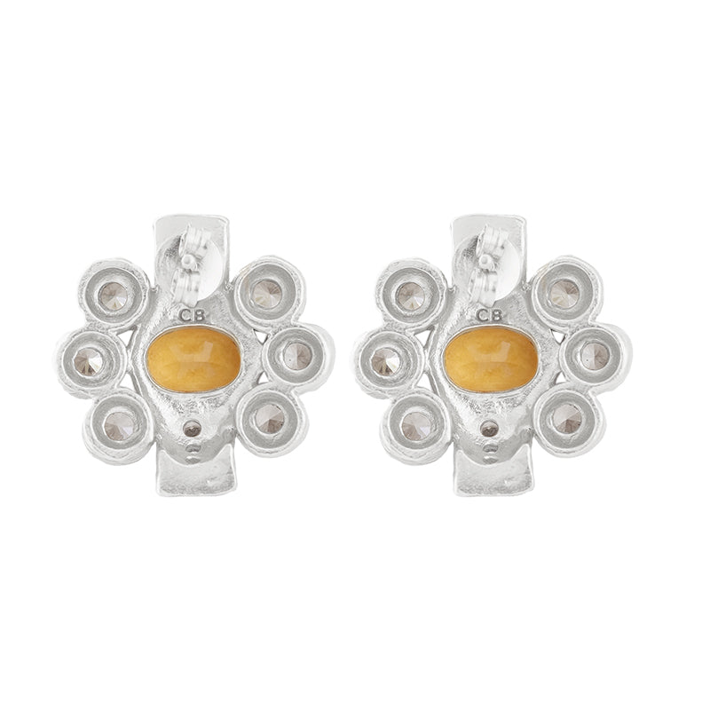 Ki Stud Earrings in Citrine - Sterling Silver