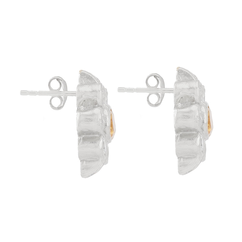 Ki Stud Earrings in Citrine - Sterling Silver