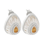 Utu Stud Earrings in Citrine - Sterling Silver