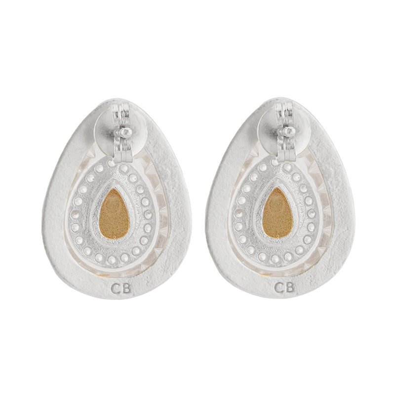 Utu Stud Earrings in Citrine - Sterling Silver