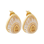 Utu Stud Earrings in Citrine - 18K Gold Plated