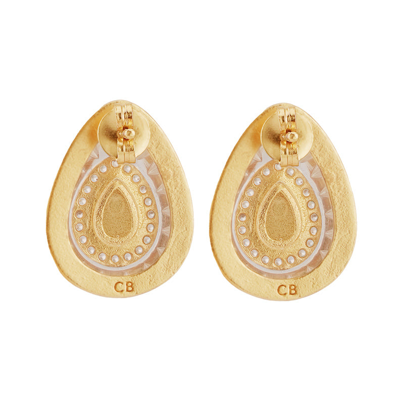 Utu Stud Earrings in Citrine - 18K Gold Plated