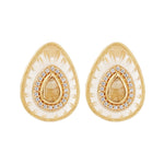 Utu Stud Earrings in Citrine - 18K Gold Plated