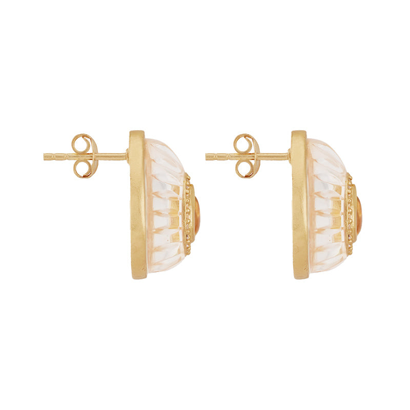 Utu Stud Earrings in Citrine - 18K Gold Plated