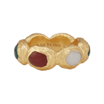Tempus Ring with Agate - 18K Gold Plated