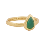 Scyphus Ring with Green Agate - 18K Gold Plated
