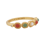 Arca Ring with Agate and Mother of Pearl - 18K Gold Plated