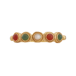 Arca Ring with Agate and Mother of Pearl - 18K Gold Plated
