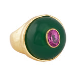 Kiskanu Ring with Ruby - 18K Gold Plated