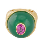 Kiskanu Ring with Ruby - 18K Gold Plated