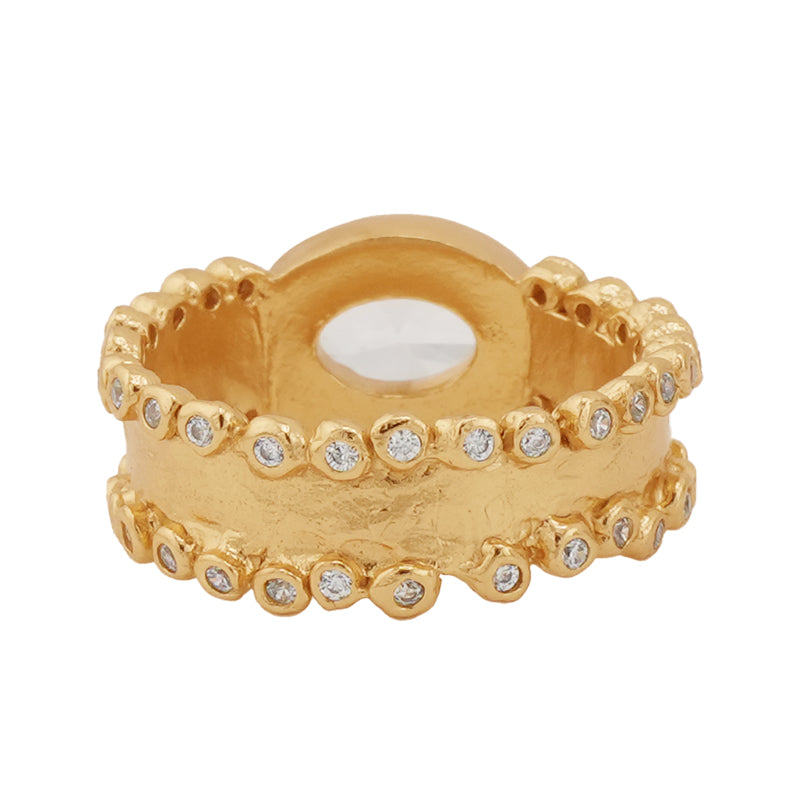 Sikil Ring in Zircon - 18K Gold Plated