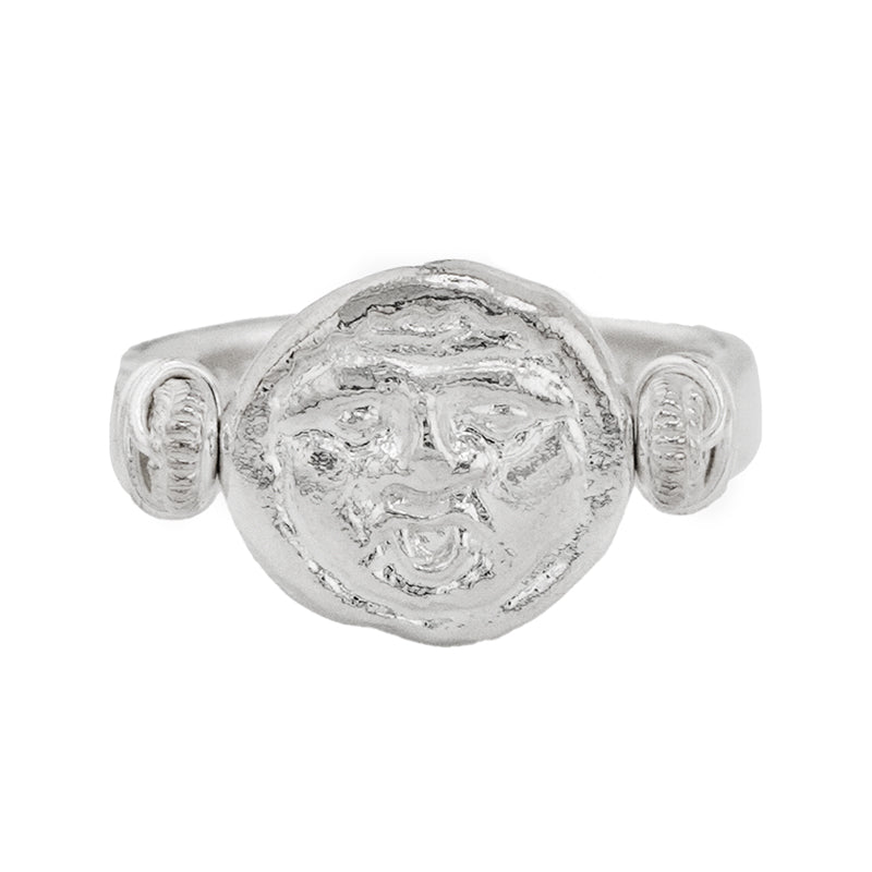 Gorgoneion Guard Ring - Sterling Silver