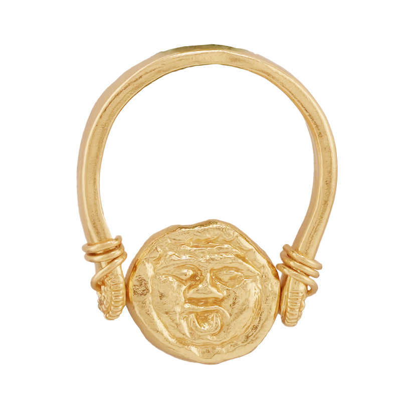 Gorgoneion Guard Ring - 18K Gold Plated
