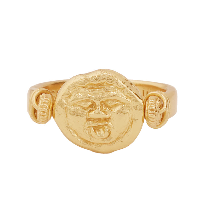 Gorgoneion Guard Ring - 18K Gold Plated