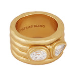 Ekur Ring with Zircon - 18K Gold Plated