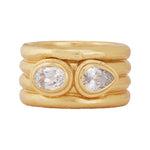 Ekur Ring with Zircon - 18K Gold Plated