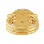 Syntagma Ring in Resin and Zircon - 18K Gold Plated