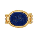 Syntagma Ring in Resin and Zircon - 18K Gold Plated