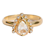 Hathor Ring with Sapphire and Diamond - Solid Gold