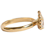 Hathor Ring with Sapphire and Diamond - Solid Gold