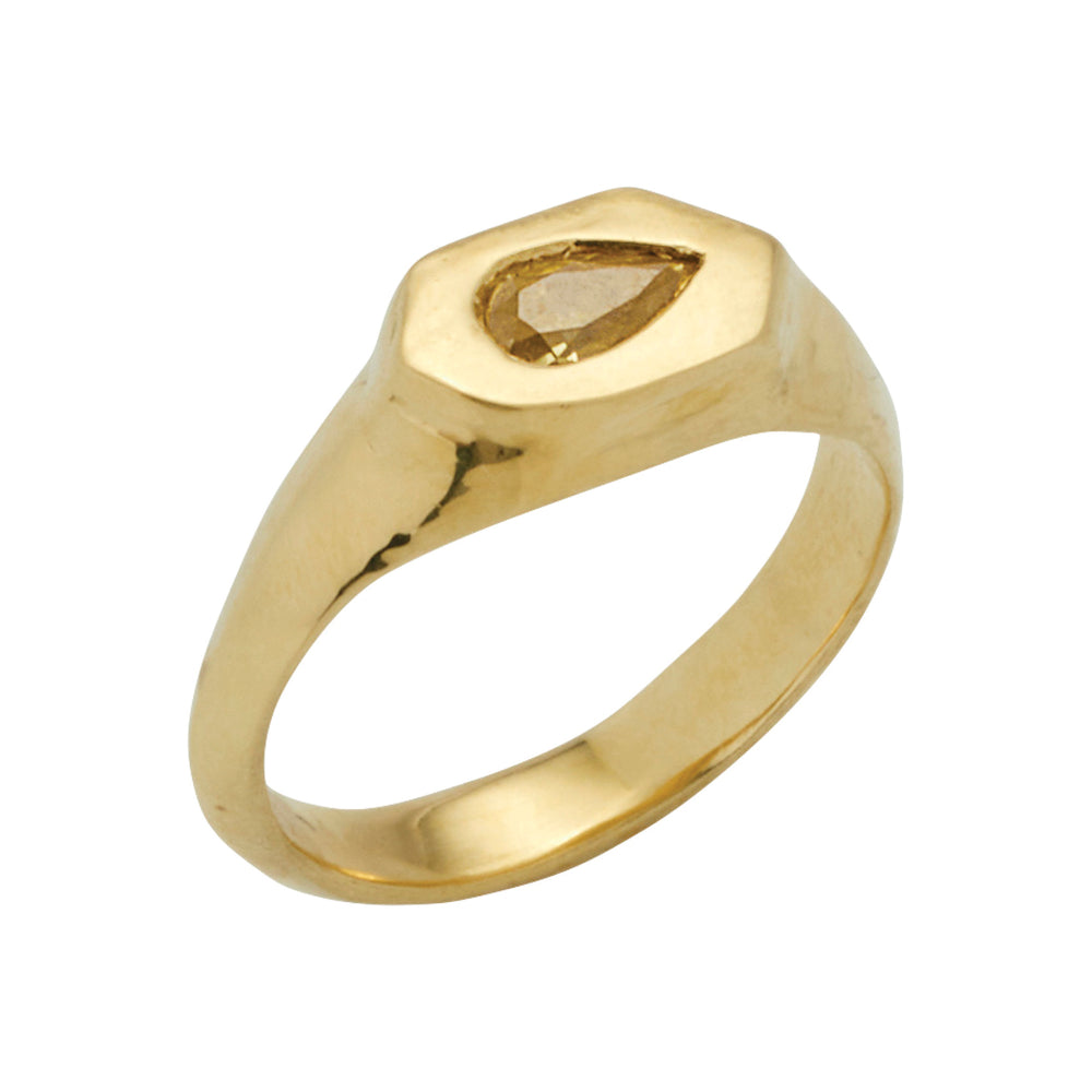 Vertumnus Ring with Yellow Diamond - Solid Gold