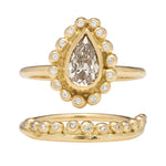 Daphne Ring Stack with Champagne Diamond - Solid Gold
