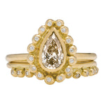 Daphne Ring Stack with Champagne Diamond - Solid Gold