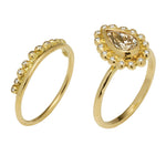 Daphne Ring Stack with Champagne Diamond - Solid Gold