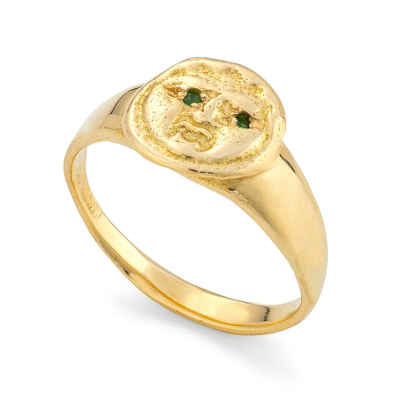 Shining Eyes Gorgoneion Ring - Solid Gold