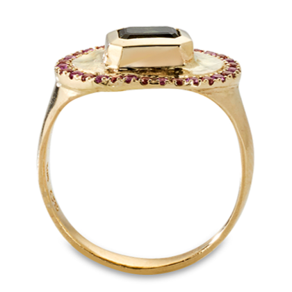 Theseus Ring with Green Sapphire - Solid Gold