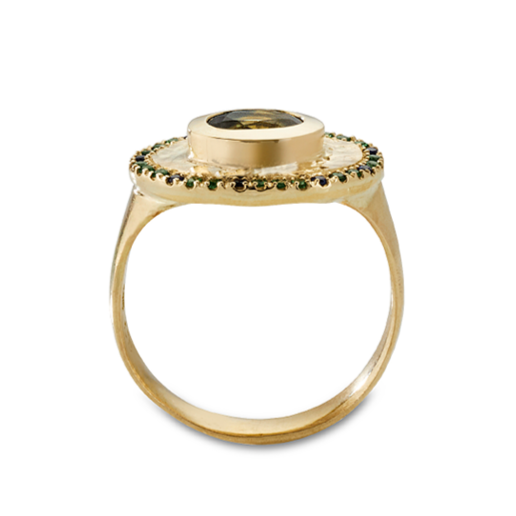 Theseus Ring with Parti Sapphire - Solid Gold