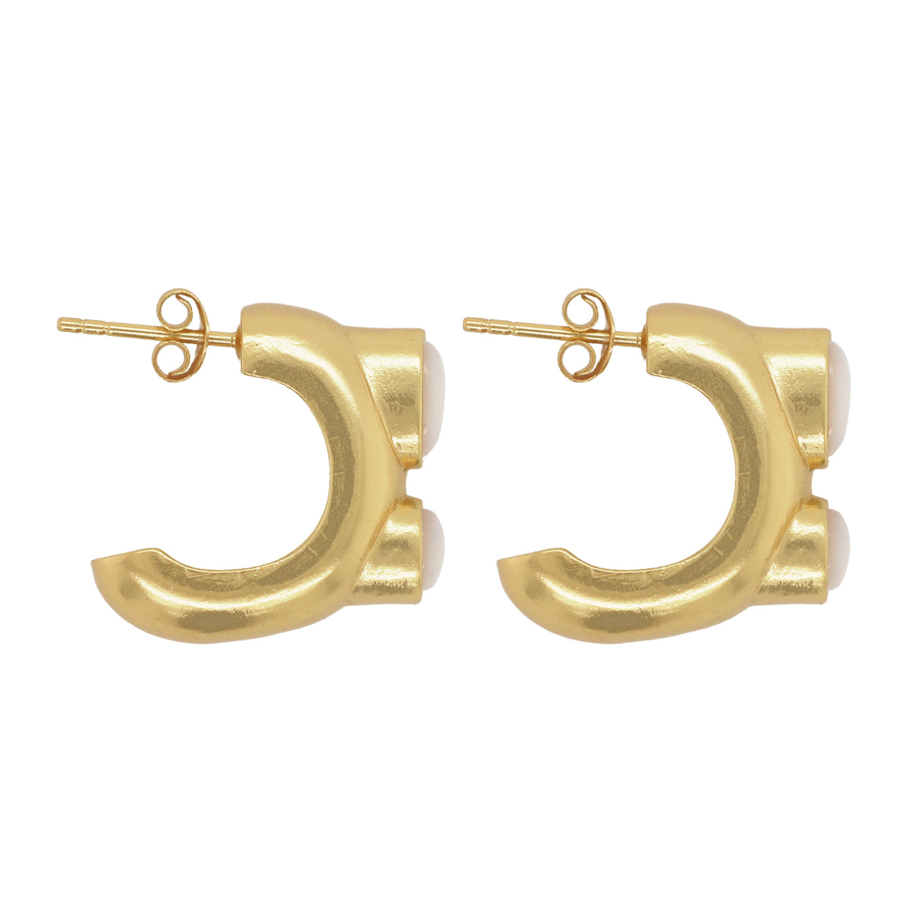 Aquitaine Earrings in Mother of Pearl - 18K Gold Plated
