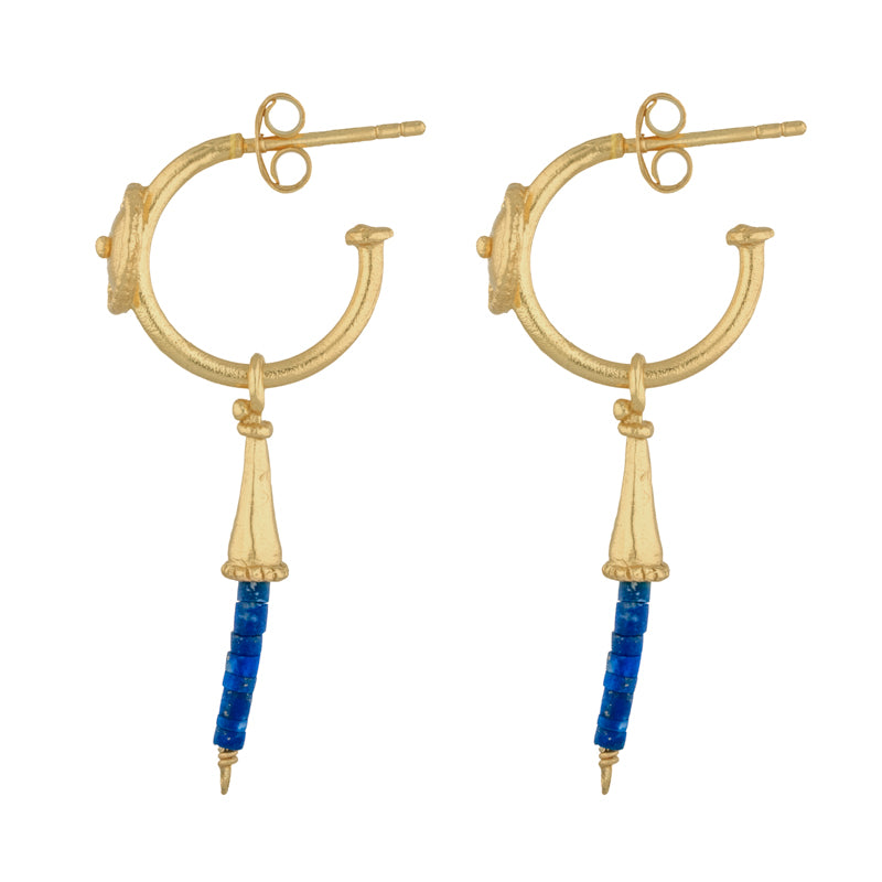 Lang Earrings in Lapis Lazuli - 18K Gold Plated