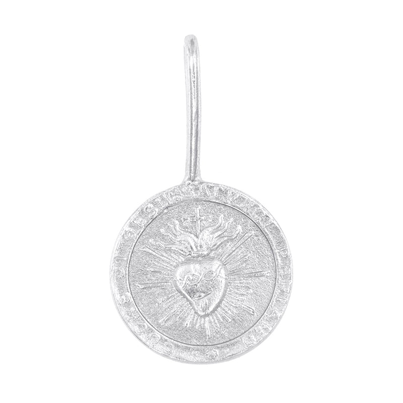 Sacre Coeur Flames Pendant - Sterling Silver